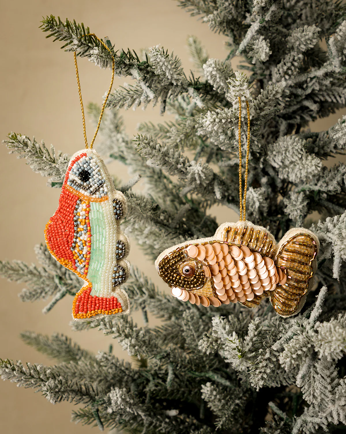 Fabric Sequin Fish Ornaments (Set of 2)