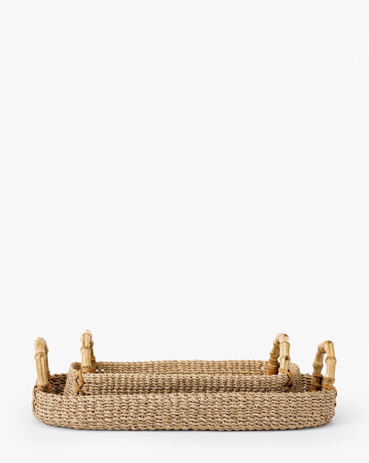 Abaca Tray with Bamboo Handles - Image 2