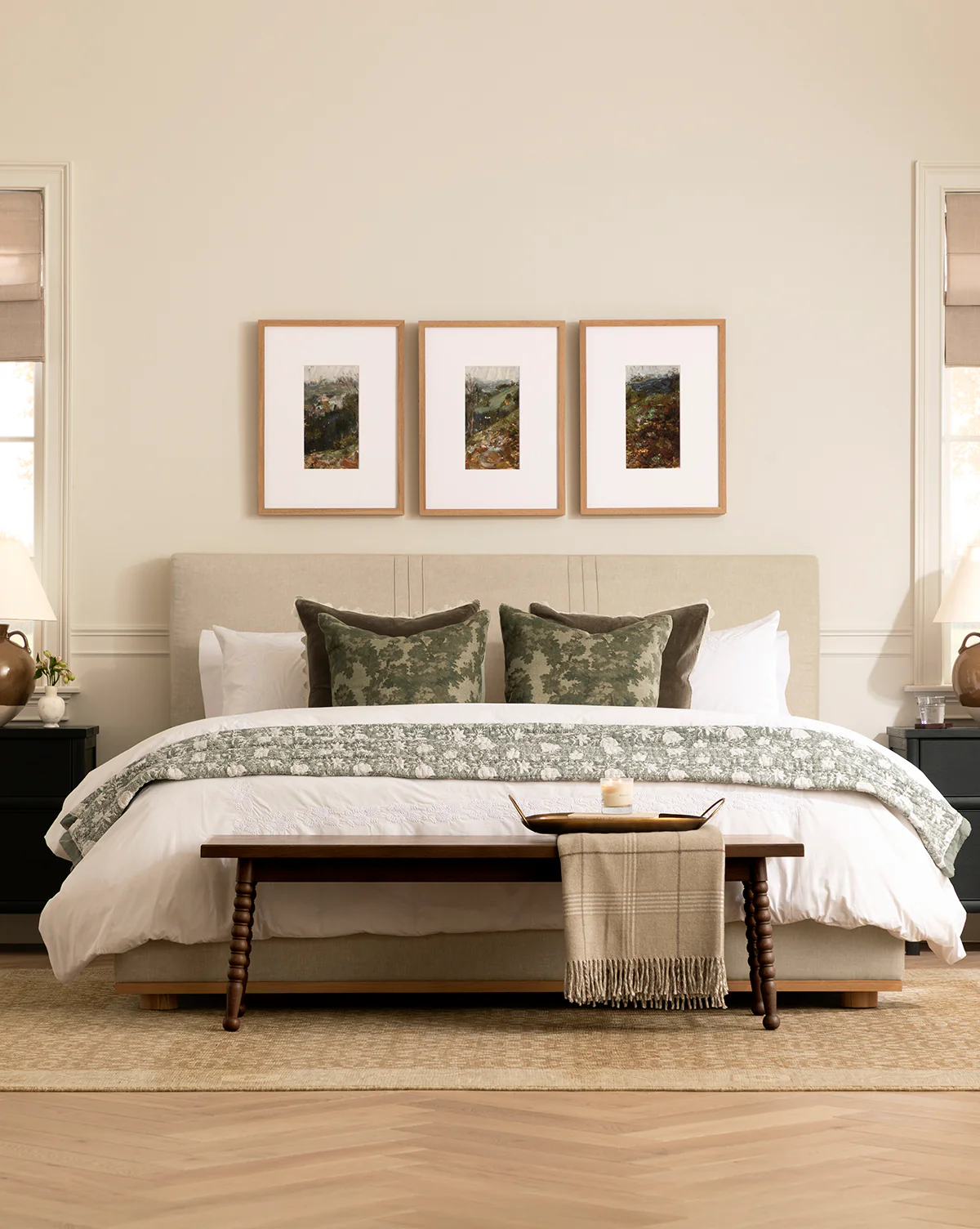 Audrey Sage Block Print Quilt - Image 5