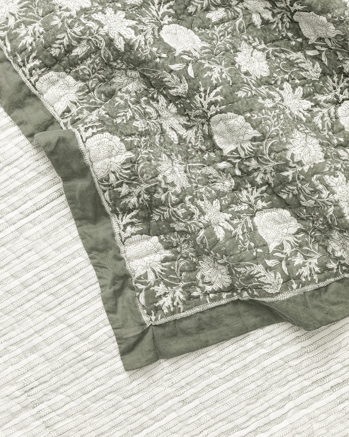 Audrey Sage Block Print Quilt - Image 6