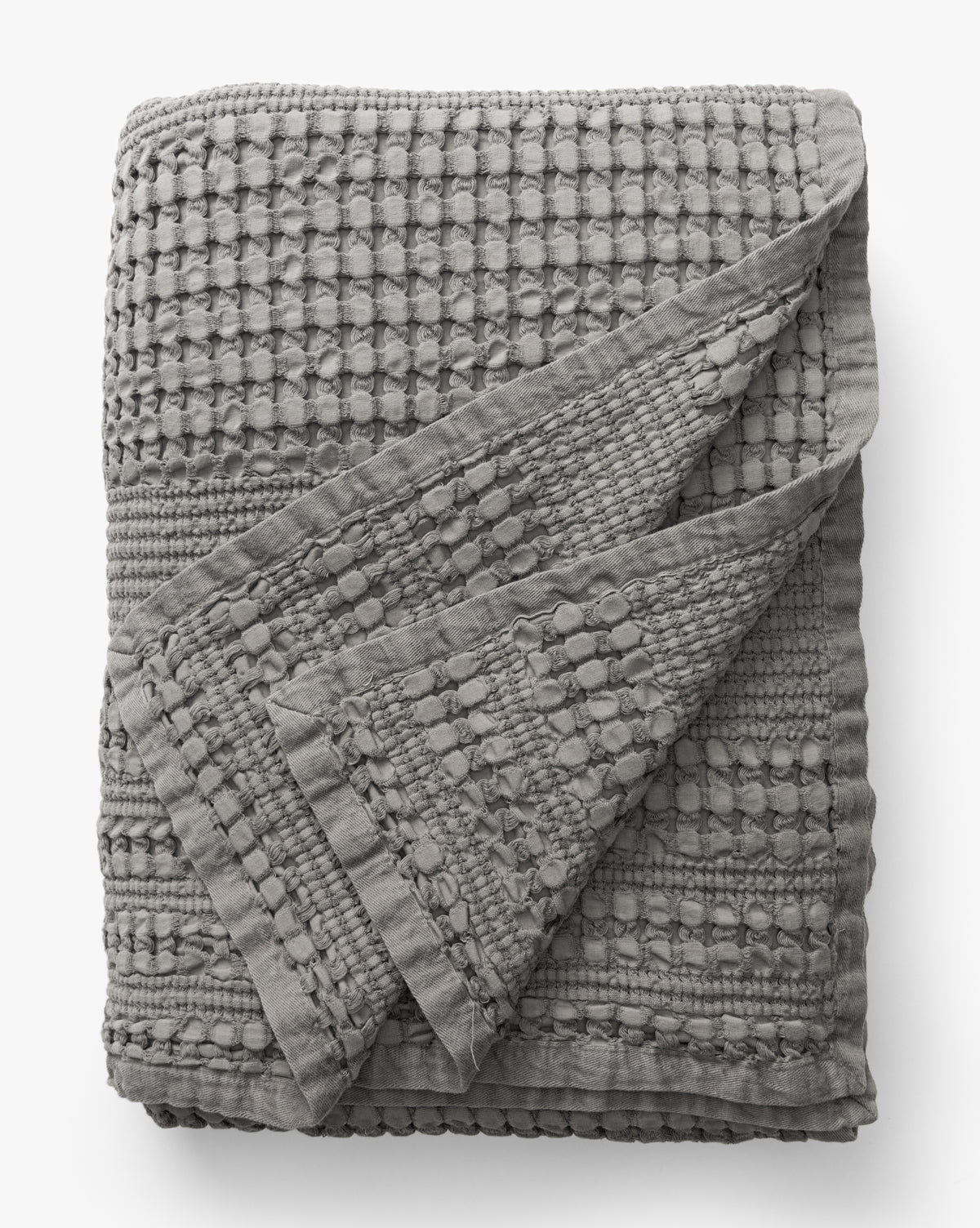 Carnel Gray Waffle Blanket - Image 3