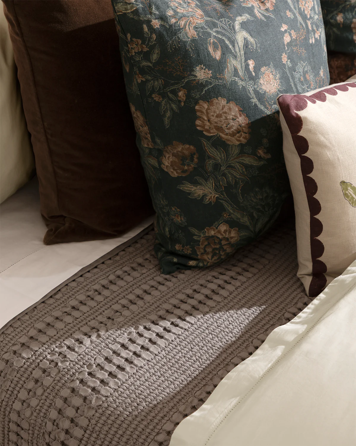 Carnel Gray Waffle Blanket - Image 4