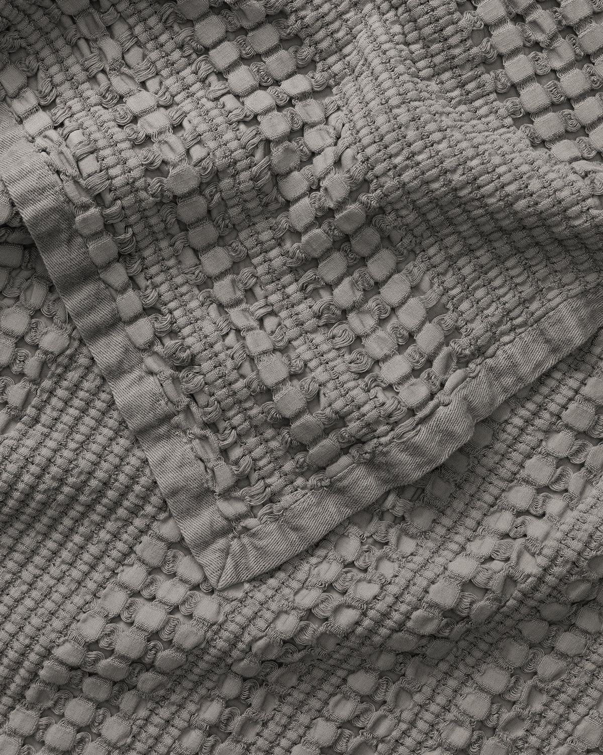 Carnel Gray Waffle Blanket - Image 5