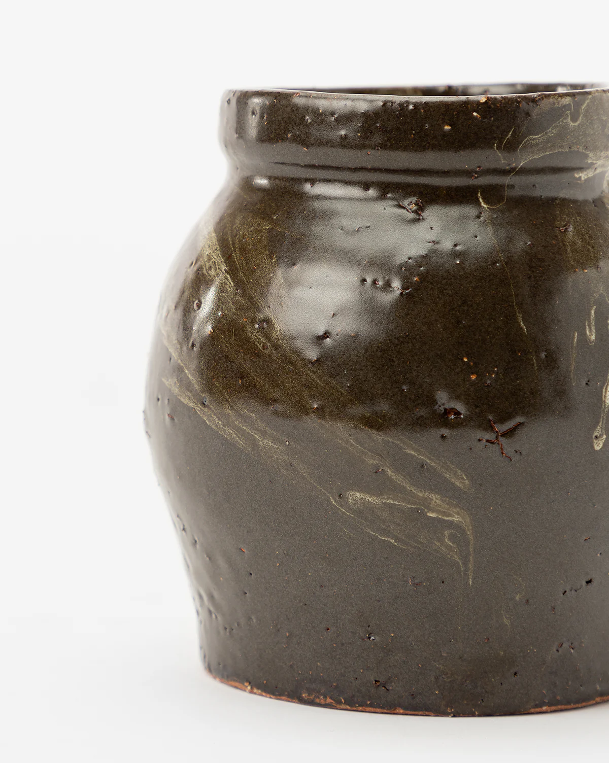 Dark Glazed Ceramic Vase - Image 4