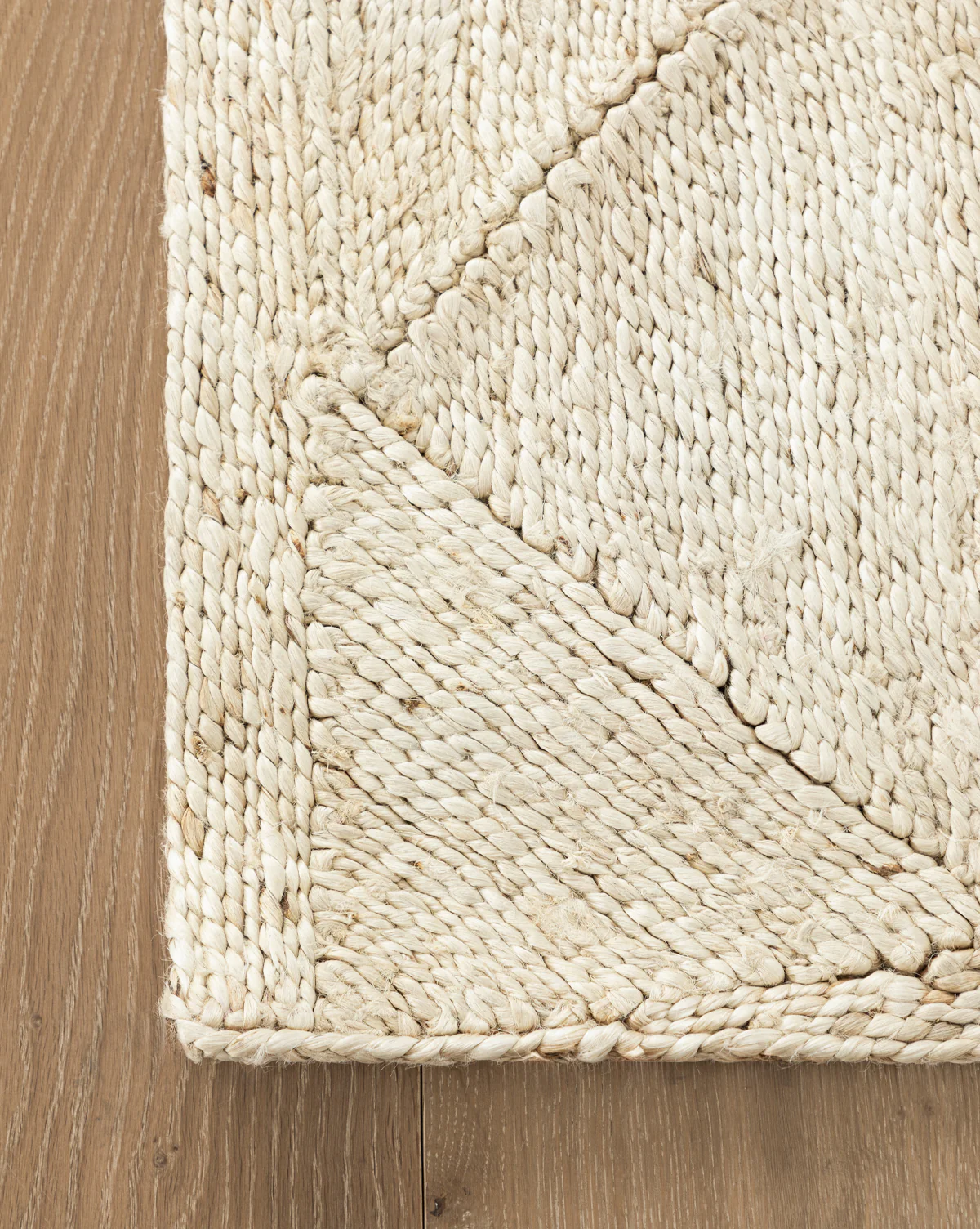 Diamond Braided Bleached Jute Rug - Image 3