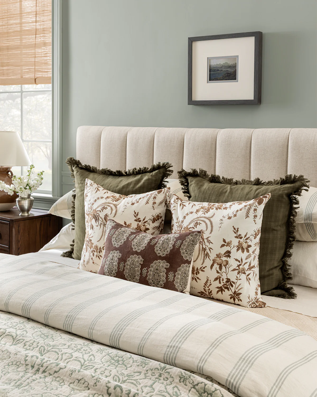 Ginny Block Print Linen Pillow Cover - Image 5