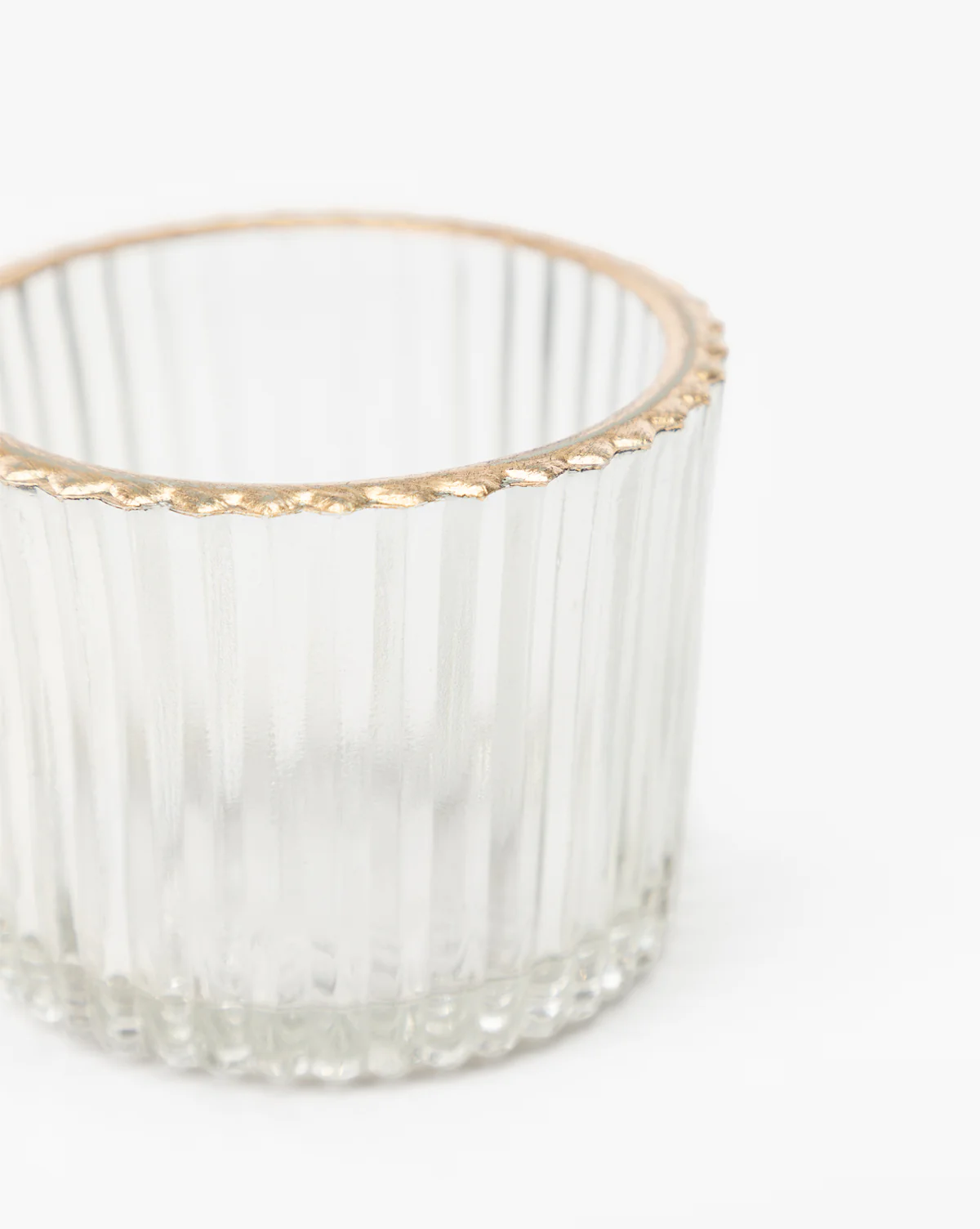 Gold Rimmed Glass Votive - Image 3