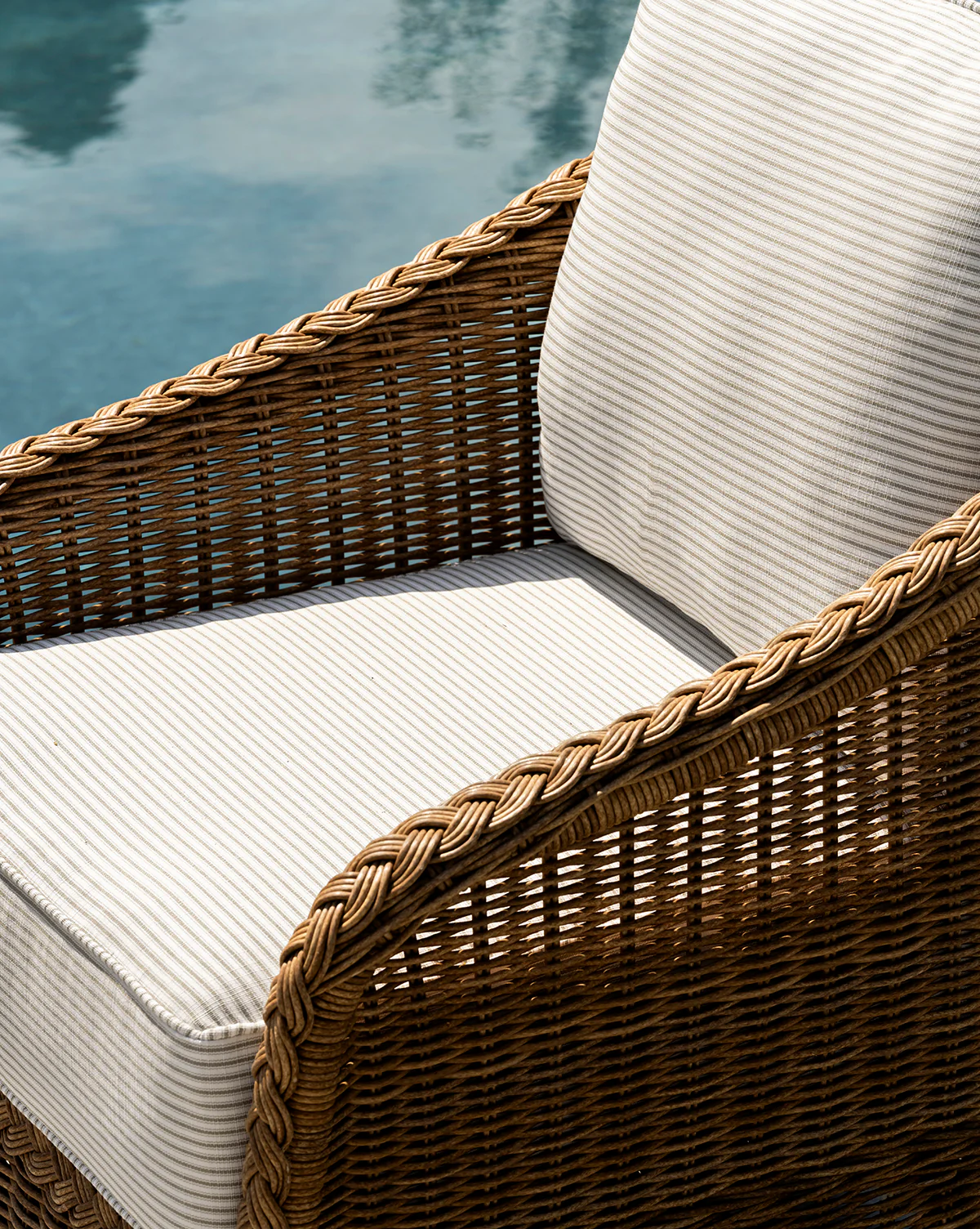 Haviland Outdoor Dining Chair with Perennials Taupe Stripe - Image 3