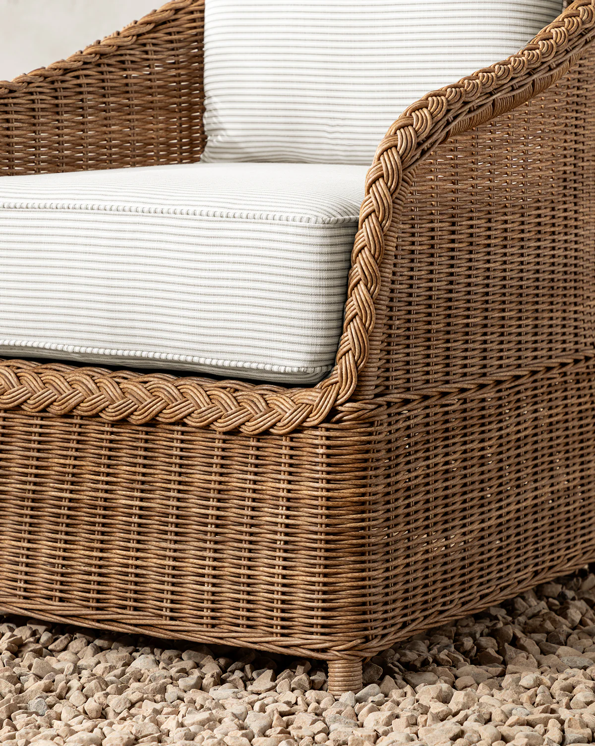 Haviland Outdoor Dining Chair with Perennials Taupe Stripe - Image 9