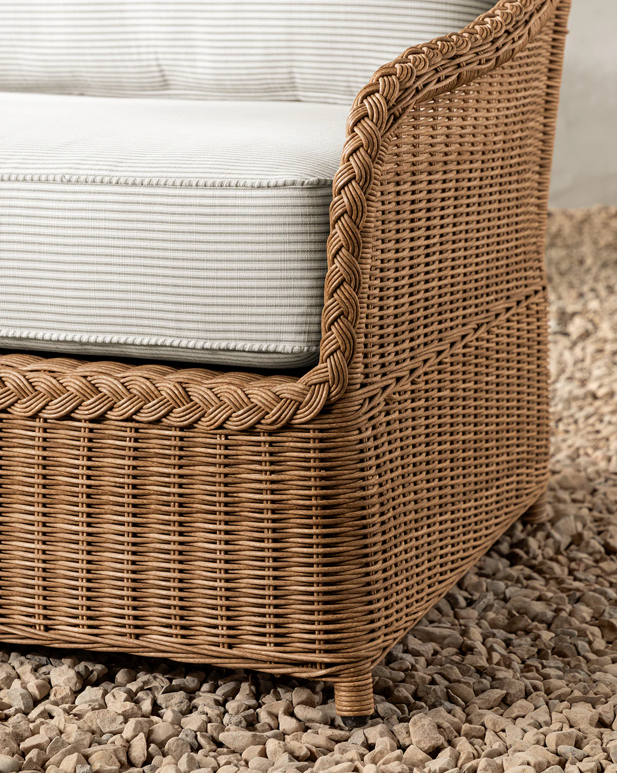 Haviland Outdoor Sofa with Perennials Taupe Stripe 88" - Image 6