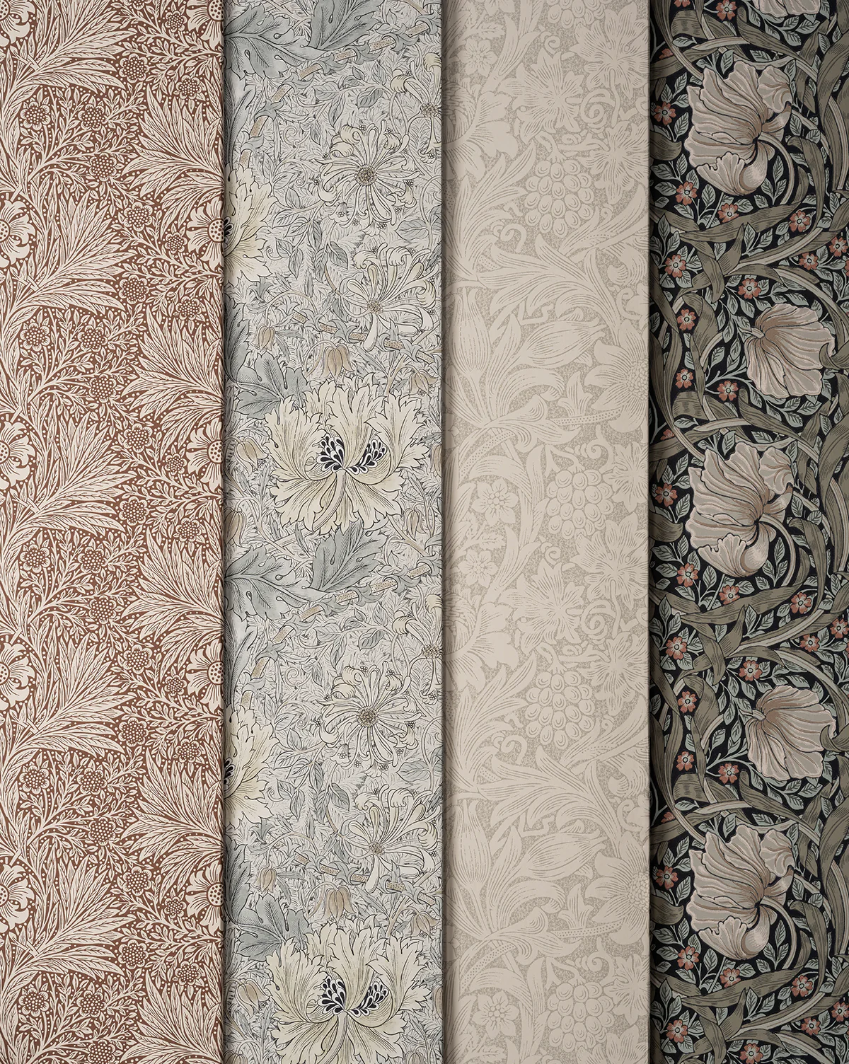 Morris & Co. x McGee & Co. Honeysuckle & Tulip Slate Blue Wallpaper - Image 3