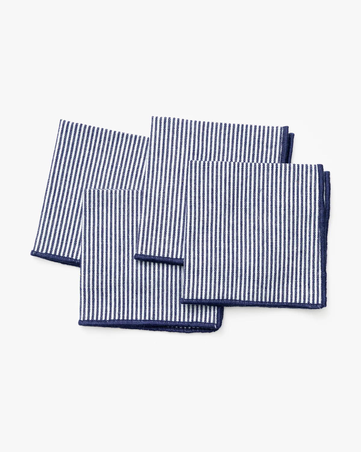 Navy Striped Cocktail Napkins (Set of 4)