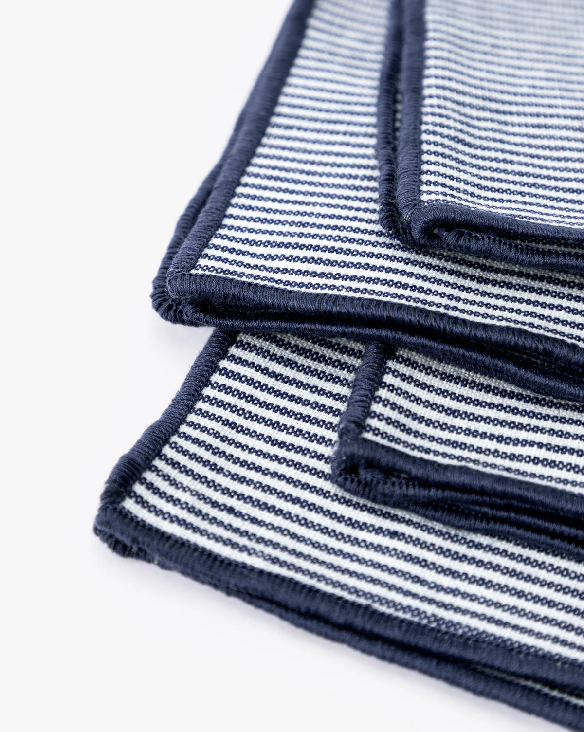 Navy Striped Cocktail Napkins (Set of 4) - Image 4