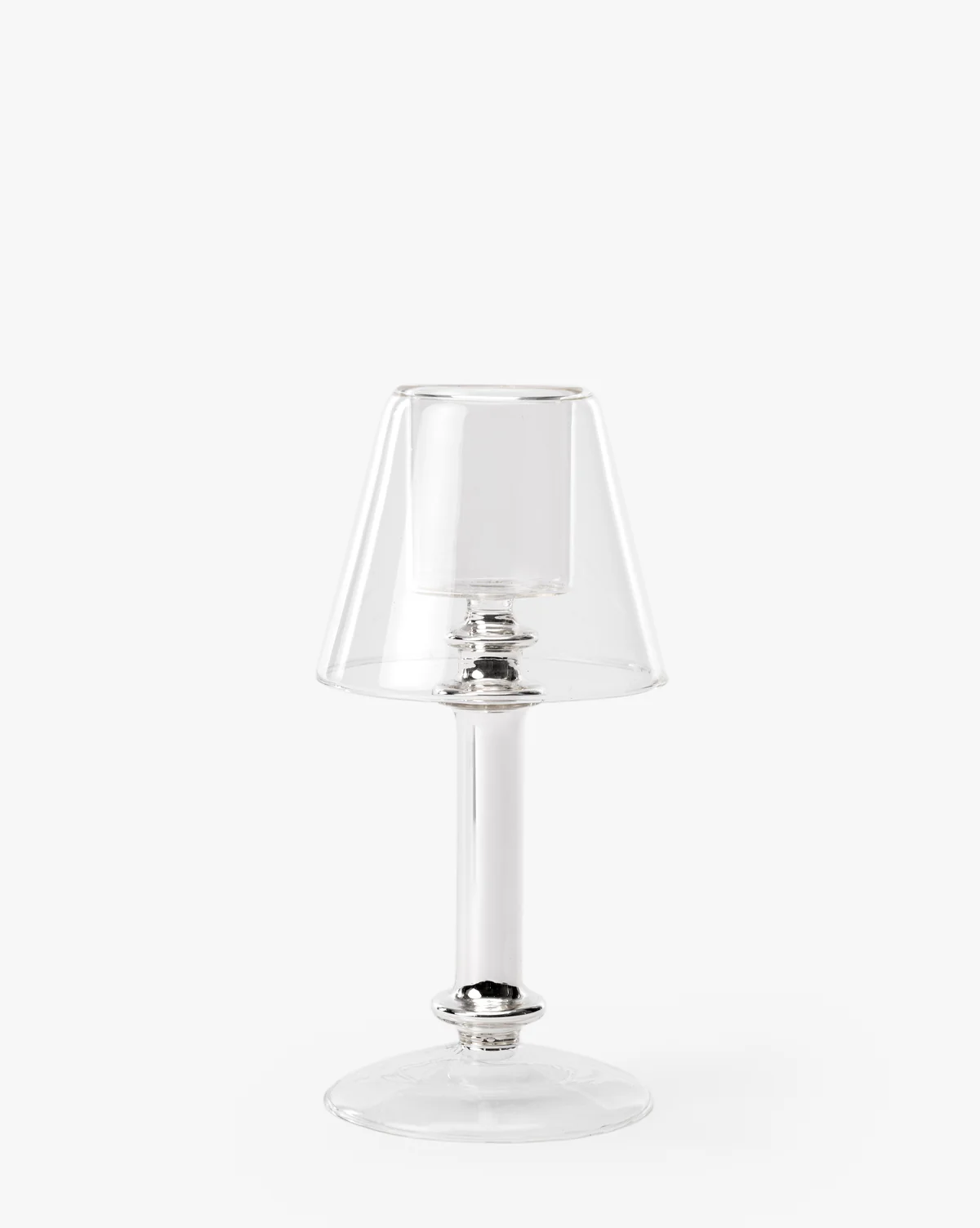 Neeva Glass & Silver Tealight Lamp - Image 2