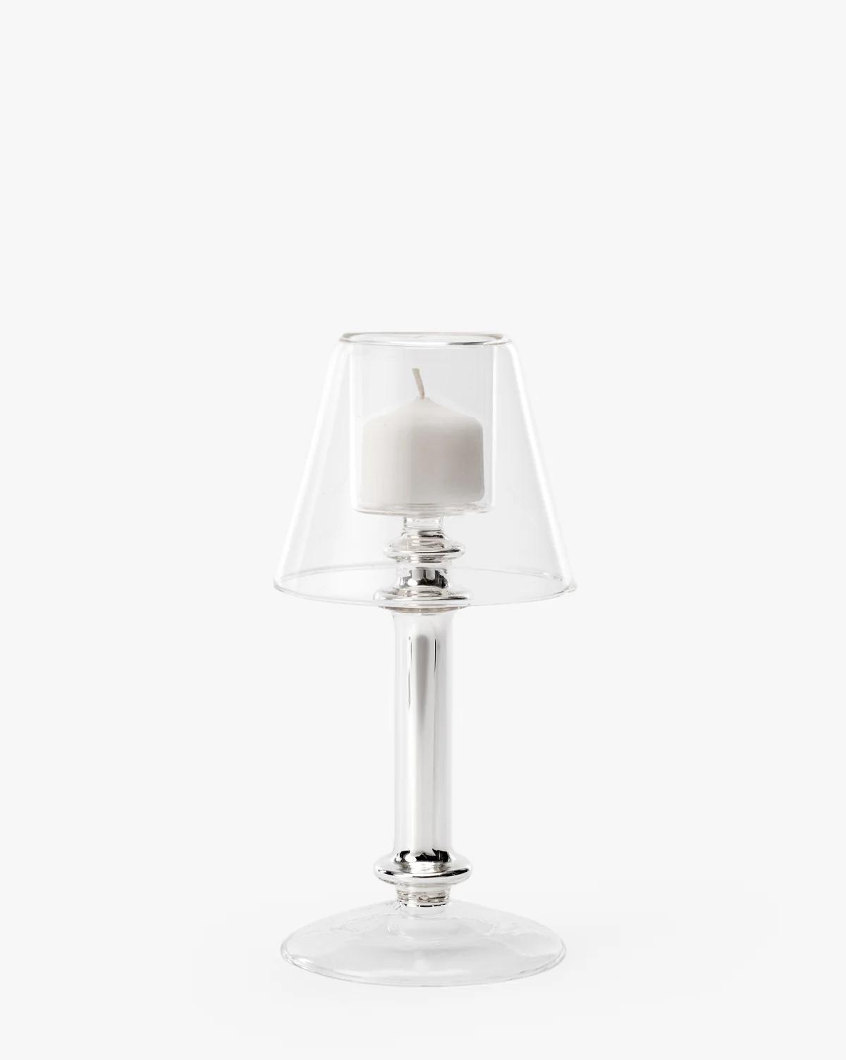 Neeva Glass & Silver Tealight Lamp - Image 3