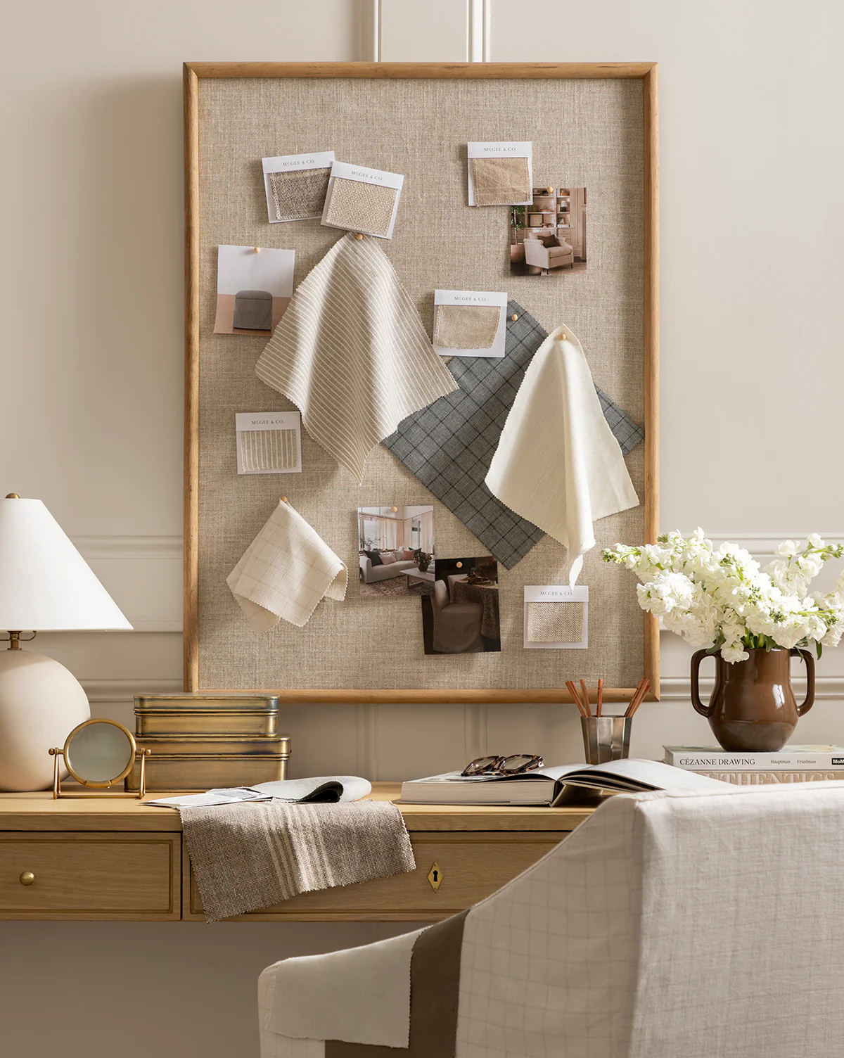 Oak & Linen Memo Board - Image 4