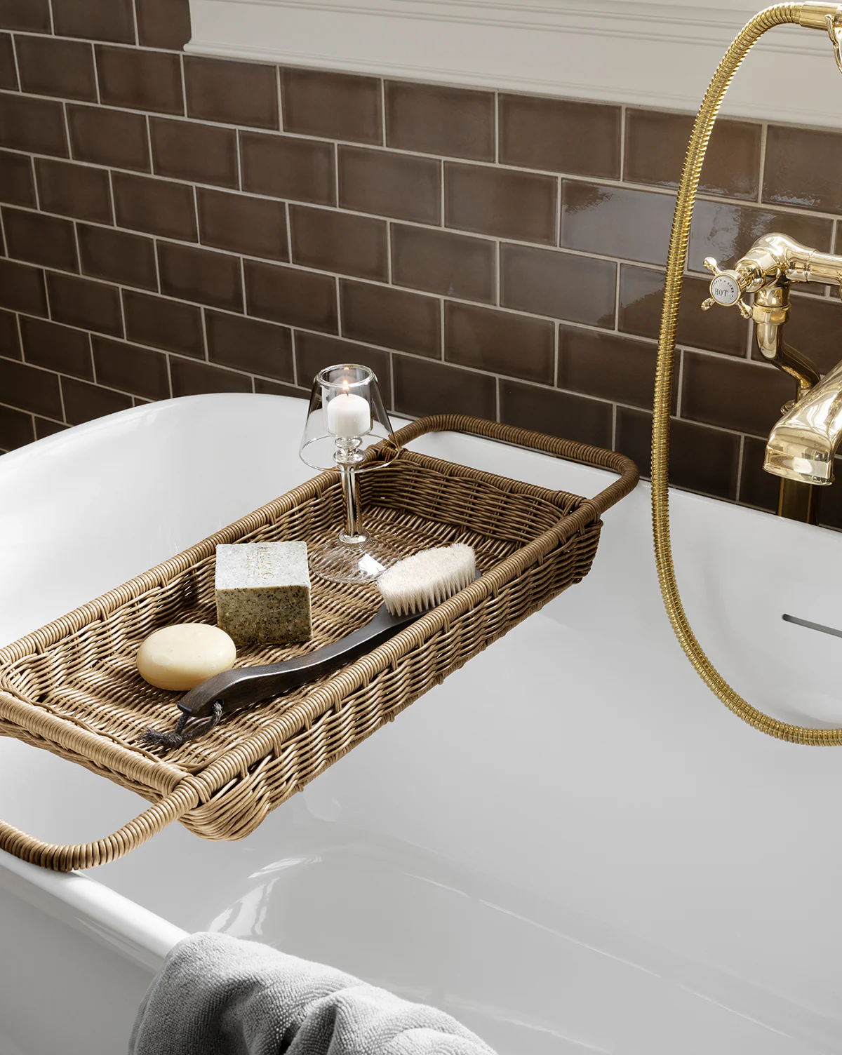 Pickens Rattan Bath Caddy