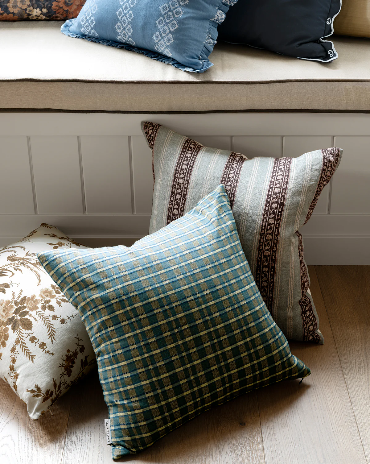 Porter Block Print Linen Pillow Cover - Image 2