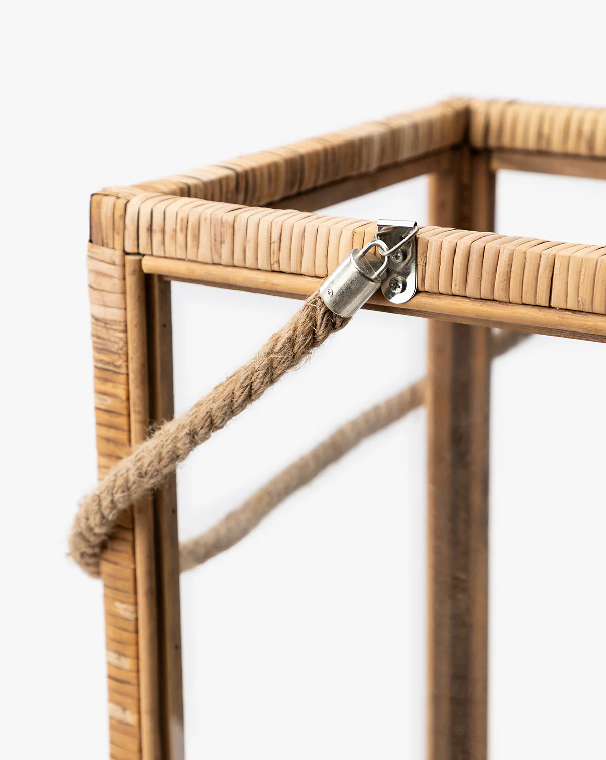 Rattan & Glass Lantern - Image 2