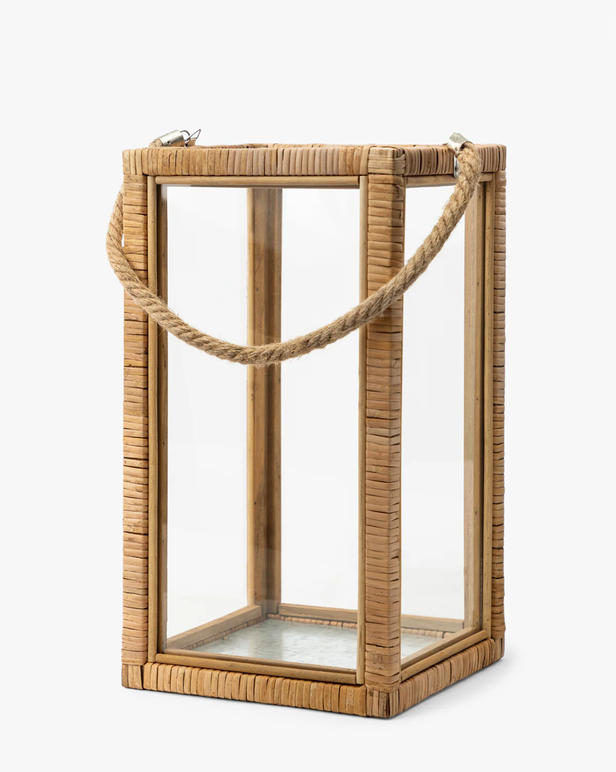 Rattan & Glass Lantern - Image 3