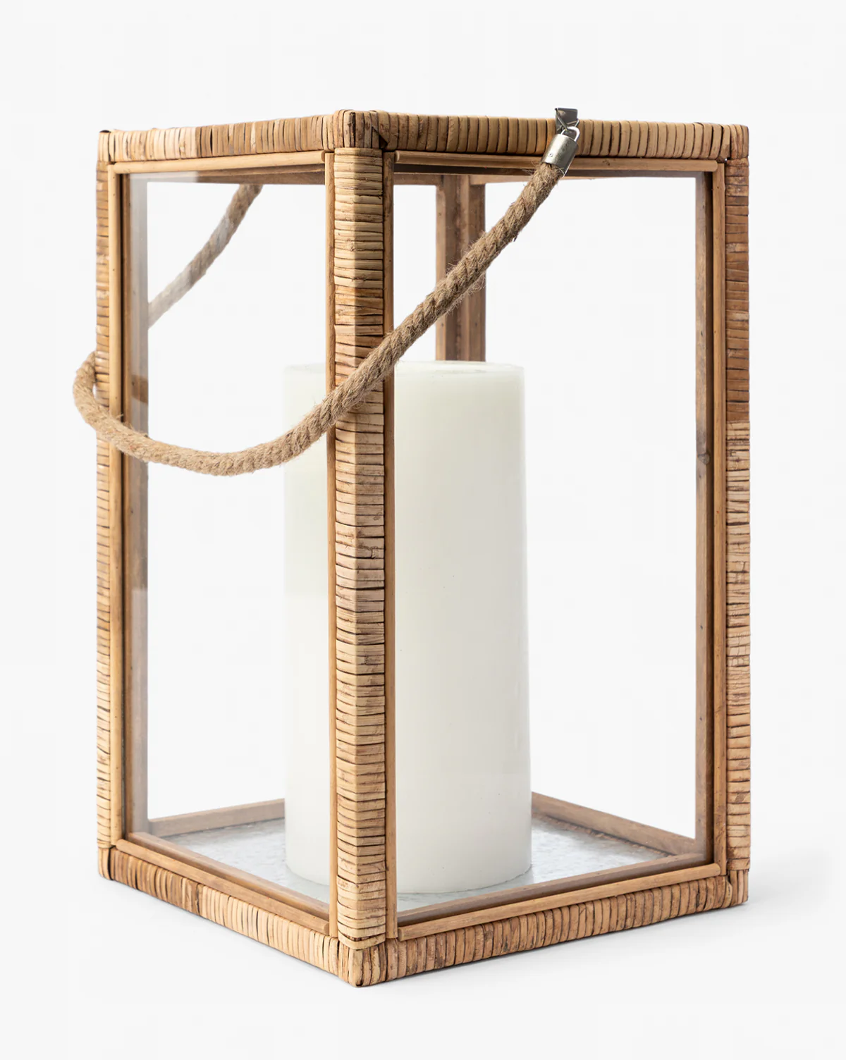 Rattan & Glass Lantern - Image 5