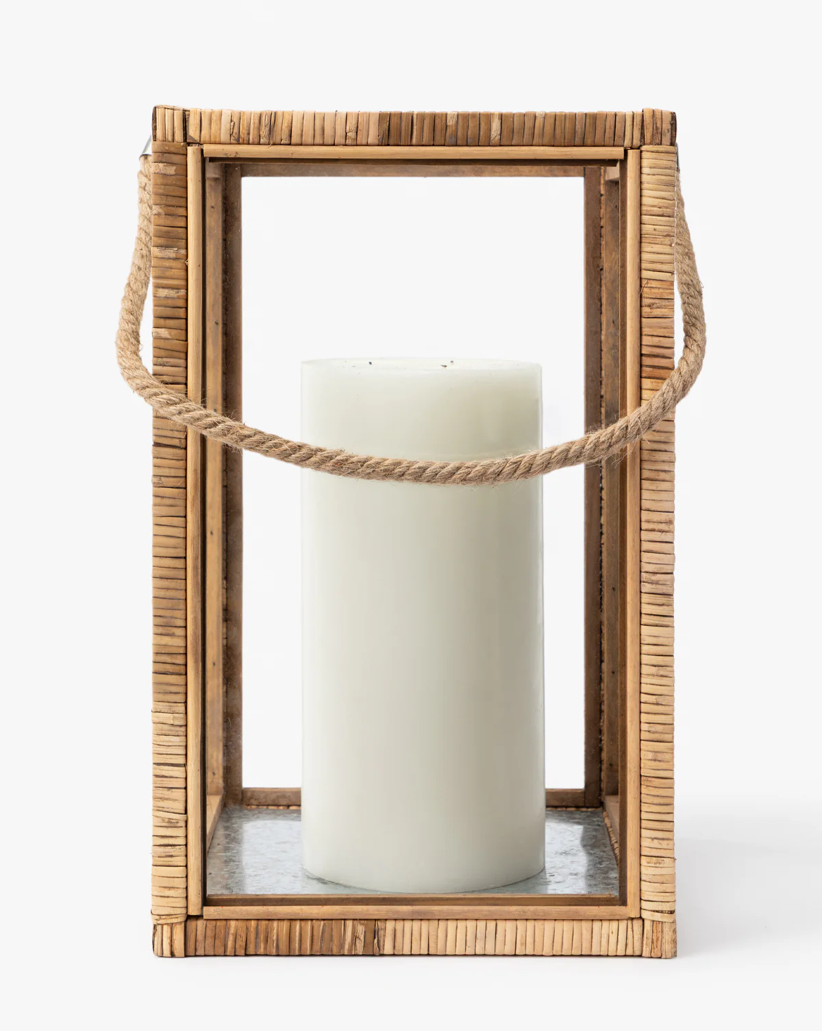 Rattan & Glass Lantern - Image 6
