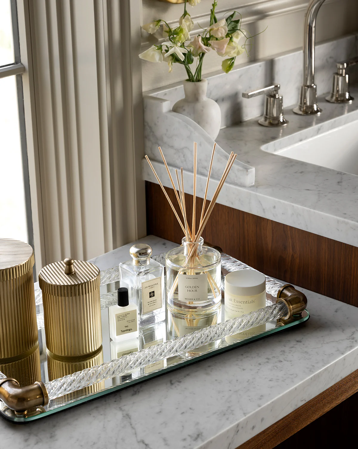 Rhodes Brass & Glass Tray