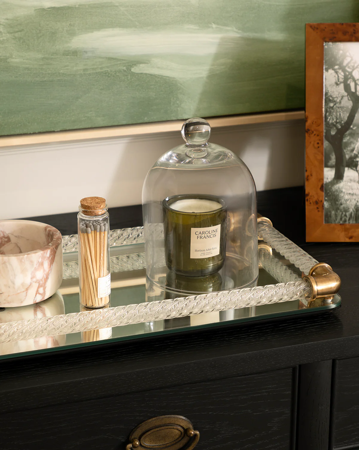 Rhodes Brass & Glass Tray - Image 5
