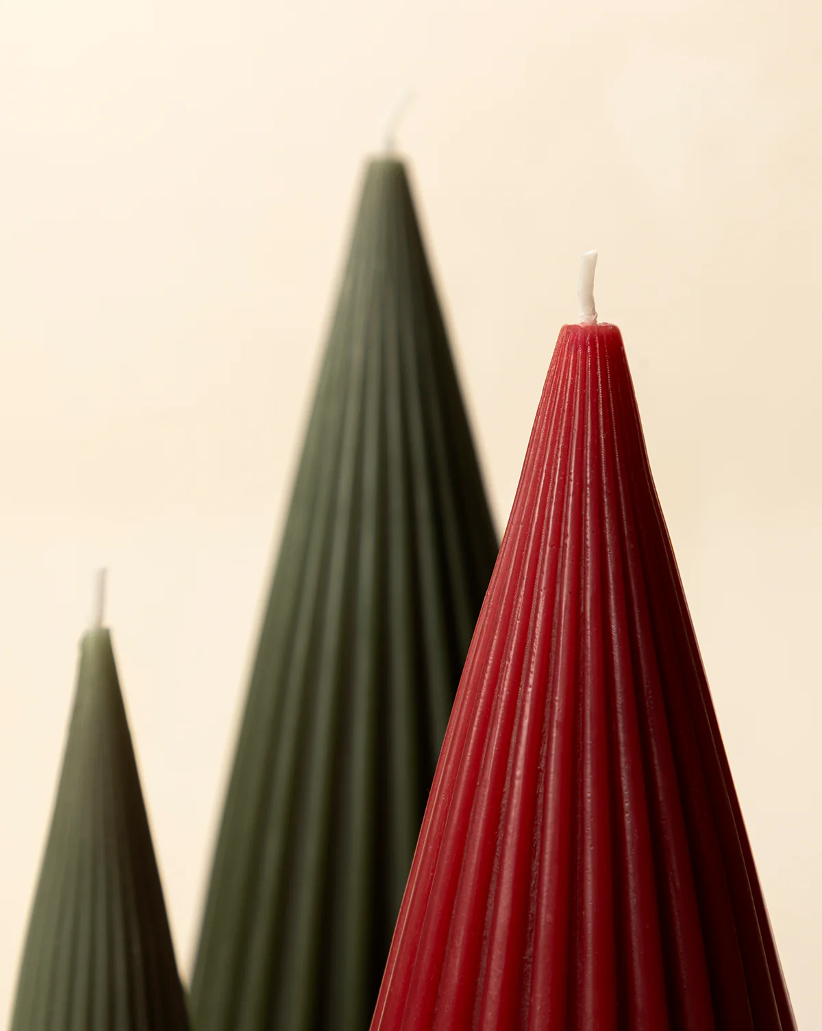 Ribbed Tree Candles (Set of 3) - Image 3