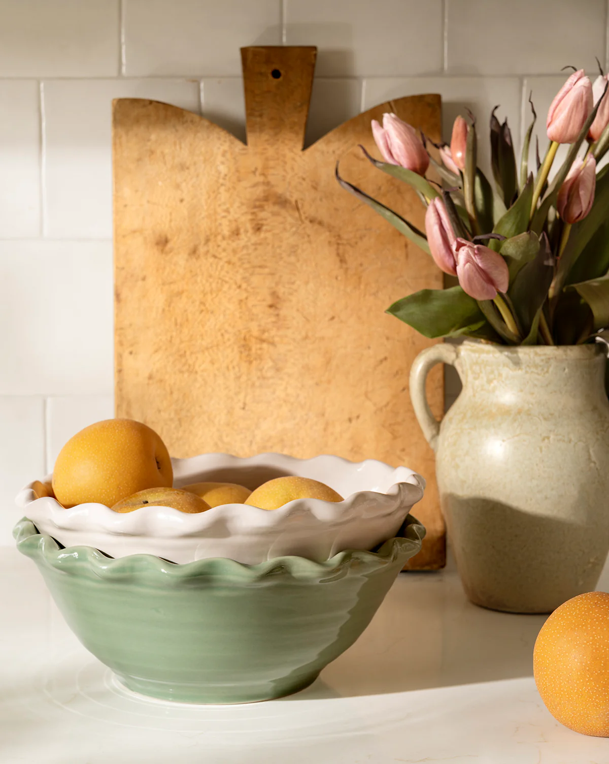 Scalloped Stoneware Bowls (Set of 3) - Image 4