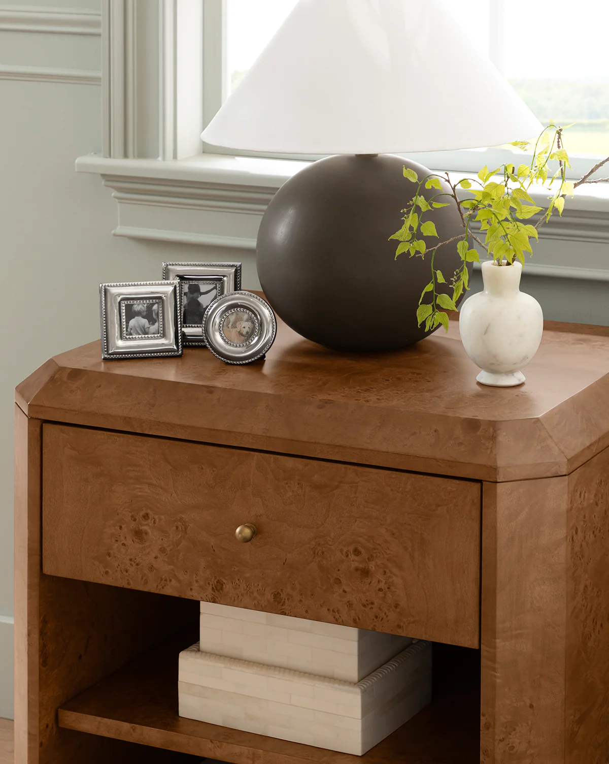 Tali Burl Wood Nightstand - Image 4