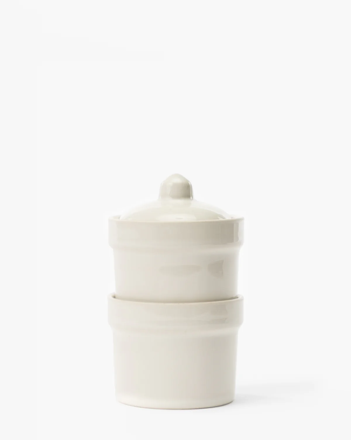 White Stackable Pinch Pots (Set of 2)