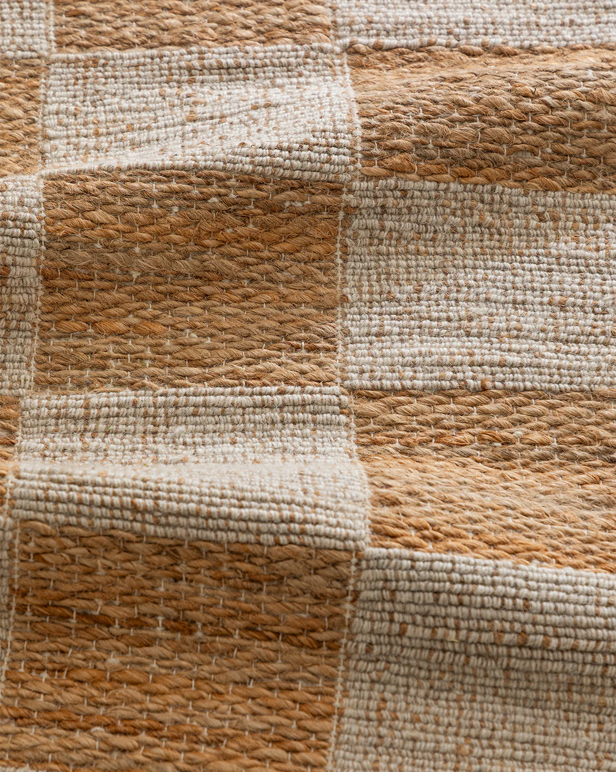 Wool & Jute Handwoven Checkered Rug - Image 3