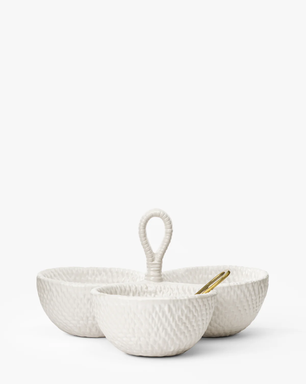 Woven Ceramic Dip Dish with Spoon - Image 2